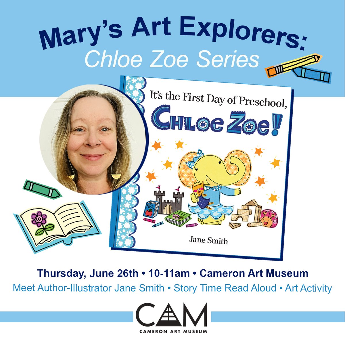 Jane Smith (@superjaneartist) on Twitter photo ππ Join me next TH at the <a href="/CamArtMuseum/">camartmuseum</a> 4 a special #MarysArtExplorers program! I'll be share the #ChloeZoe #school #books, doing a #storytime #readaloud + leading a fun #artactivity! π BONUS: I'll also be selling/signing all 3 Chloe Zoe school books!
π EVENT link in bio! ππ Join me next TH at the <a href="/CamArtMuseum/">camartmuseum</a> 4 a special #MarysArtExplorers program! I'll be share the #ChloeZoe #school #books, doing a #storytime #readaloud + leading a fun #artactivity! π BONUS: I'll also be selling/signing all 3 Chloe Zoe school books!
π EVENT link in bio!