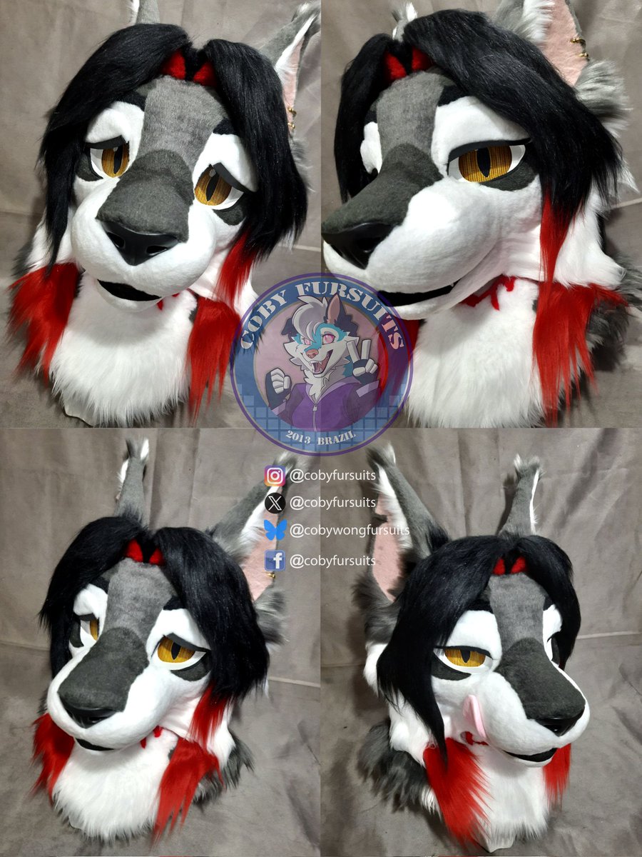 cobyfursuits's tweet photo. commission, partial fursuit @brg9u (base modeled and created by @kaiser_skullboy, I only made the teeth haha ​​xD) https://t.co/hBqFgGyXkI