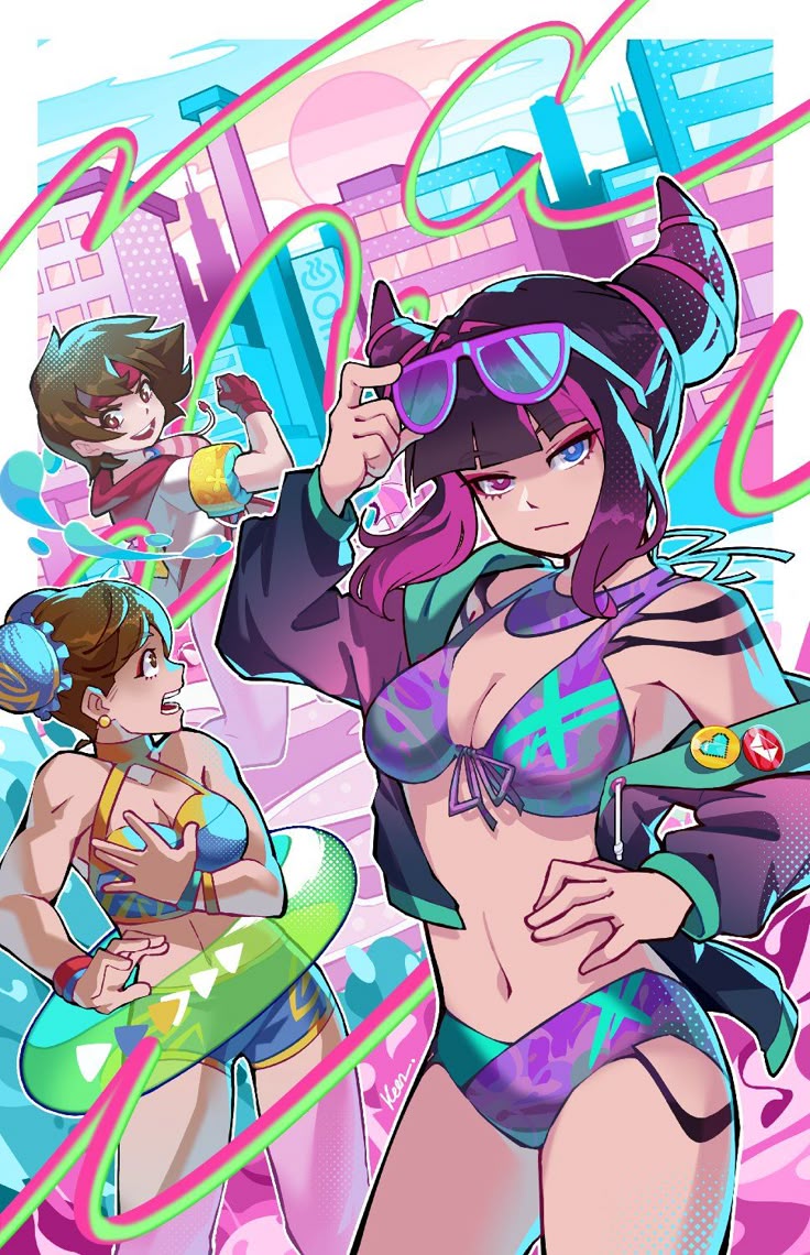 Its Sakura Chun-Li and Juri hanging out ˶ᵔ ᵕ ᵔ˶