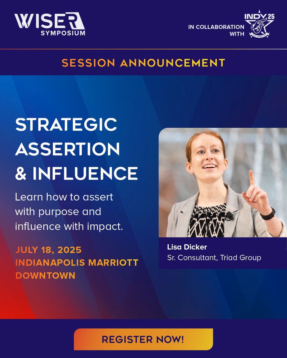 wiseworksIndy's tweet photo. 📣 Get a sneak peek at some of the incredible voices you’ll hear from at the WISE/R Symposium!
This can’t-miss event is the perfect way to kick off your #WNBAAllStar2025 weekend right here in Indianapolis. 

Register now: https://t.co/rgsUofT0Rk (or through the link in our bio) https://t.co/ZJWHRSgXez