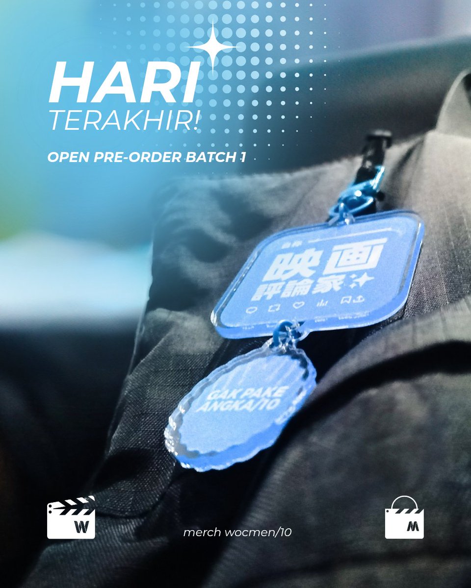 HARI TERAKHIR!!

Link pre-order batch 1 #merchwocmen akan kami tutup jam 23.59 malam ini ya guys!

Buat yang mau ngaku-ngaku Reviewer Film atau Sinefil silakan dilirik merchnya <a href="/WatchmenID/">WatchmenID</a> ~

⬇️⬇️⬇️⬇️⬇️⬇️
bit.ly/POmerchmen1