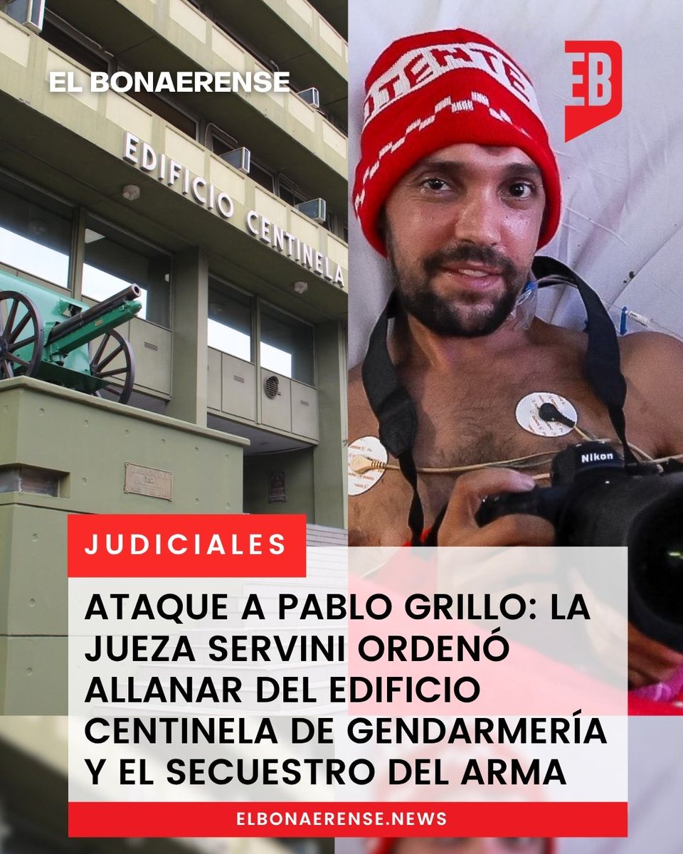 elbonanews's tweet photo. 🔴 Ataque a #PabloGrillo: la jueza #Servini ordenó allanar del Edificio #Centinela de #Gendarmería y el secuestro del arma
👉 Avanza la causa del ataque al fotógrafo en la represión del 12 de marzo en el #Congreso. La #magistrada solicitó la obtención de la pistola #lanzagases que usó #HéctorGuerrero.
📱 Para leer la nota completa ingresá en https://t.co/OBO78xRvbT o en el link de nuestras historias.
https://t.co/87o67Xvs4m
#Judiciales #Nacionales #Grillo #Represión