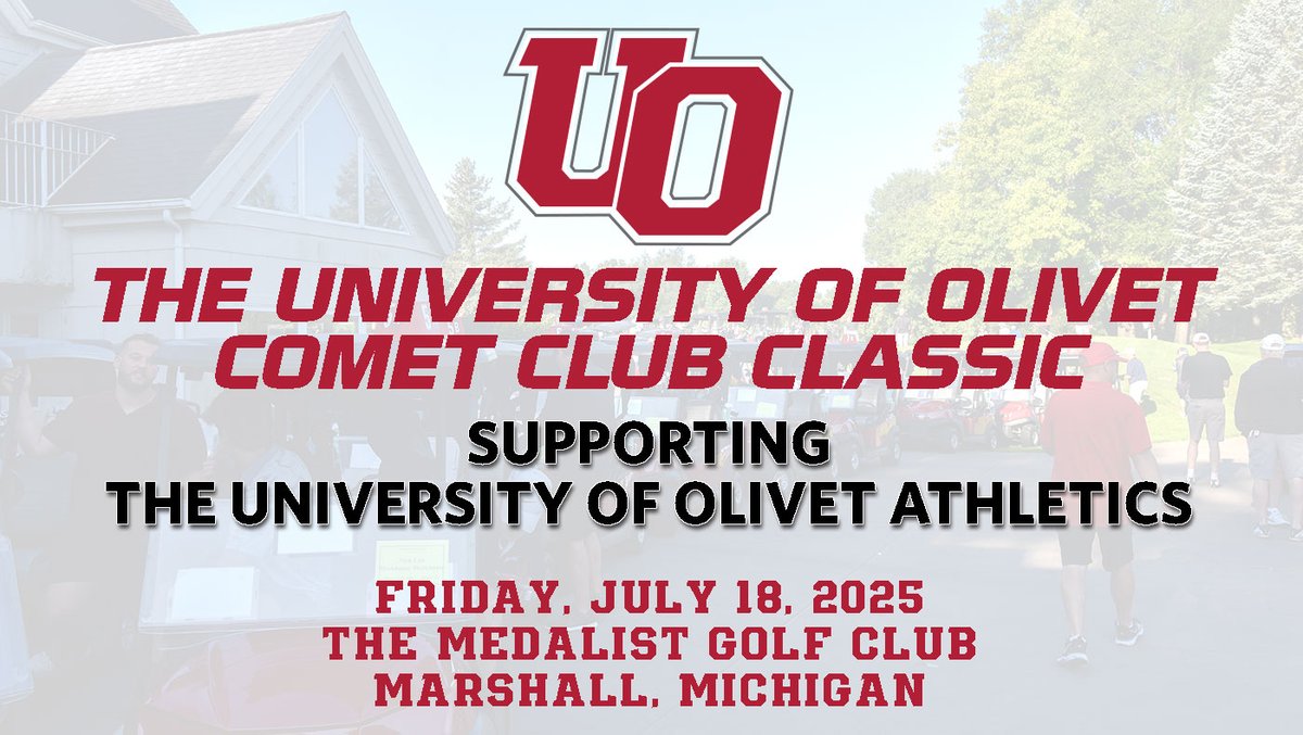 You can still register to play in the 2025 Comet Club Classic on July 18 at The Medalist Golf Club. If you don't golf, there are sponsorship opportunities available. Visit our website (olivetcomets.com/alumni/comet_c…) for more information! #GoCOMETS | #UONation