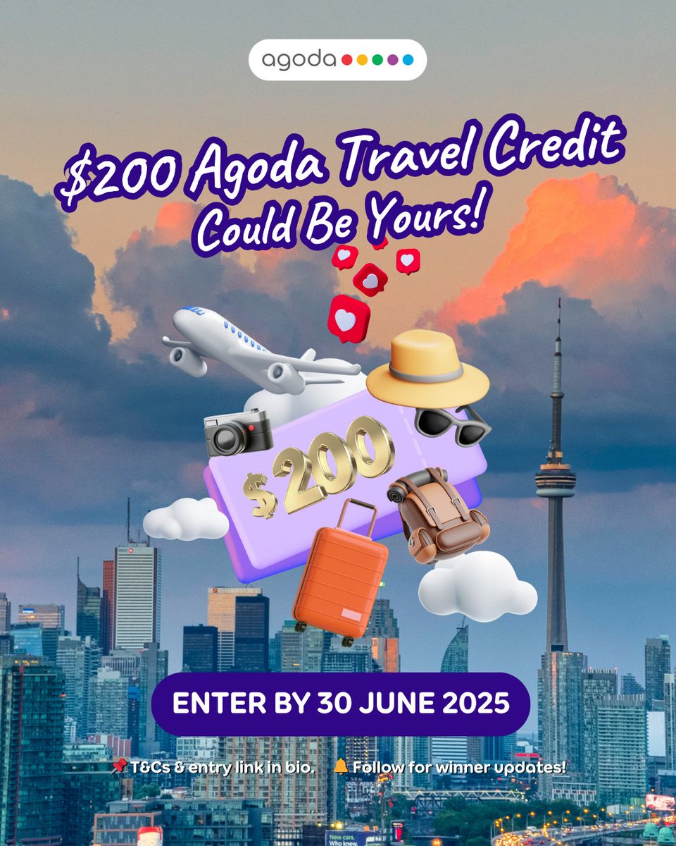 Time’s ticking! Don’t miss your chance to turn that dreamy hotel view into $200 Agoda Travel Credit! ⏳💸 

Submit your #AgodaMoments now before it’s too late!
👉 Submission Form: ago-da.co/agodamomentsju…

#SeetheWorldforLess with #Agoda ✈️✨

#AgodaMoments #BestHotelViews