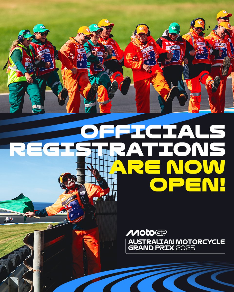 Want to work trackside at one of the best Circuits in the world? 🤩

Applications to be a Race Official at this year's #AustralianGP at Phillip Island are now open! ✍️

APPLY: aus.gp/Officials