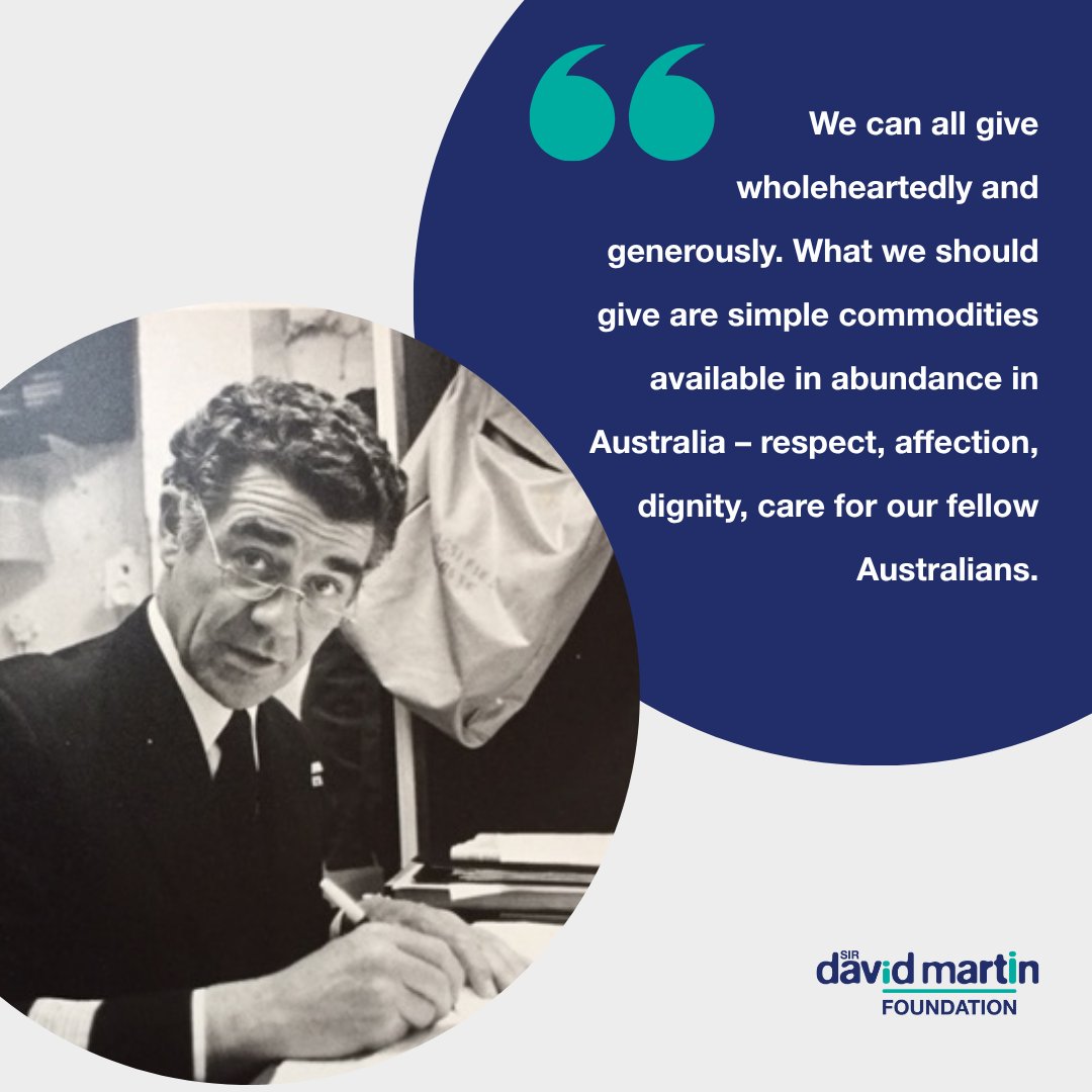 Martin_Fdn's tweet photo. Sir David Martin believed all Australians had the ability to give ‘wholeheartedly and generously’ to help those in need. Please consider donating to young people in crisis, so they can have a real chance at life. https://t.co/g2gSbQmjHU https://t.co/CNUeswre5A