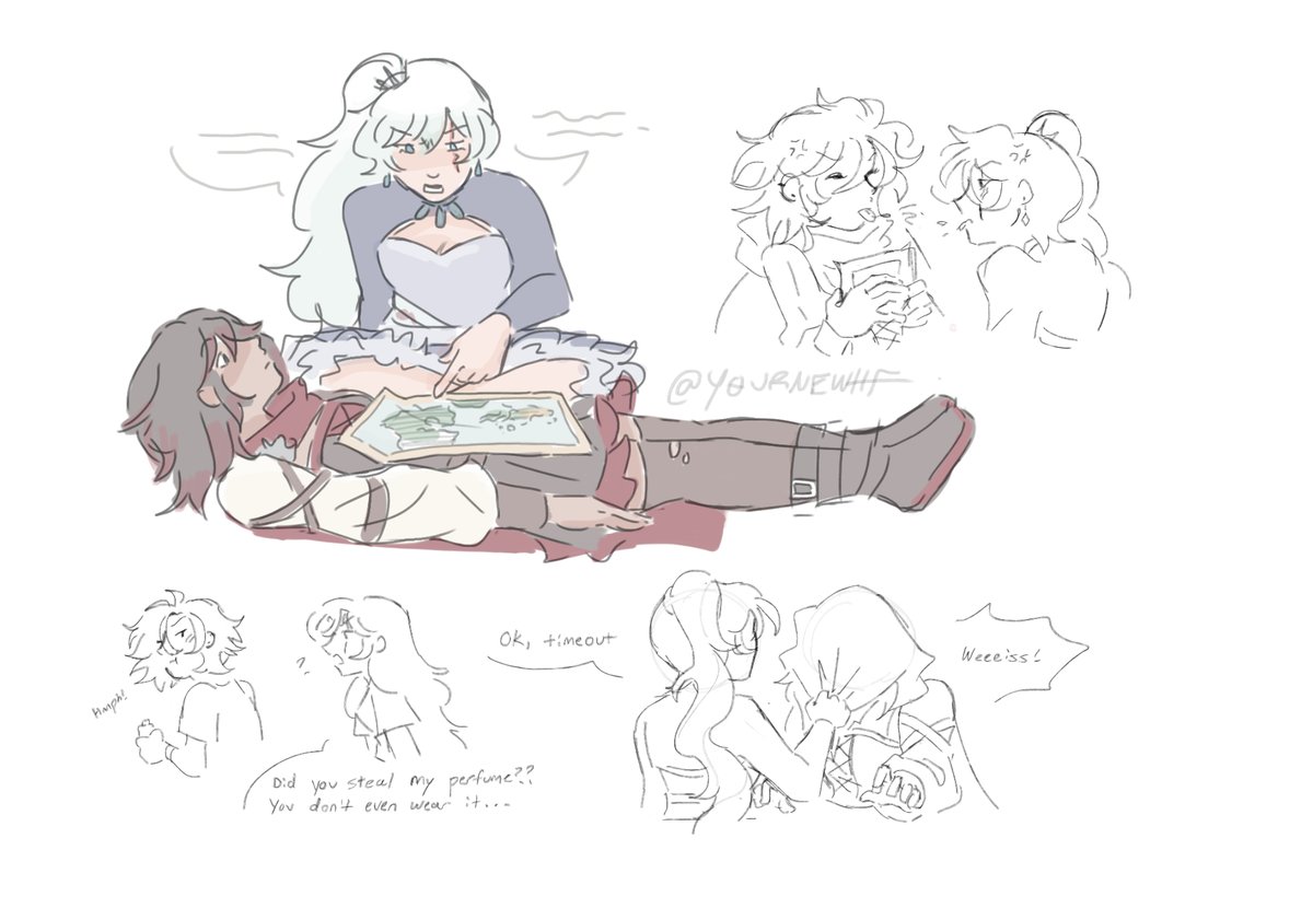 Y0urnewHF's tweet image. dumping more stuff 😭 I like when they mess w each other #rwby #rwbyfanart #whiterose