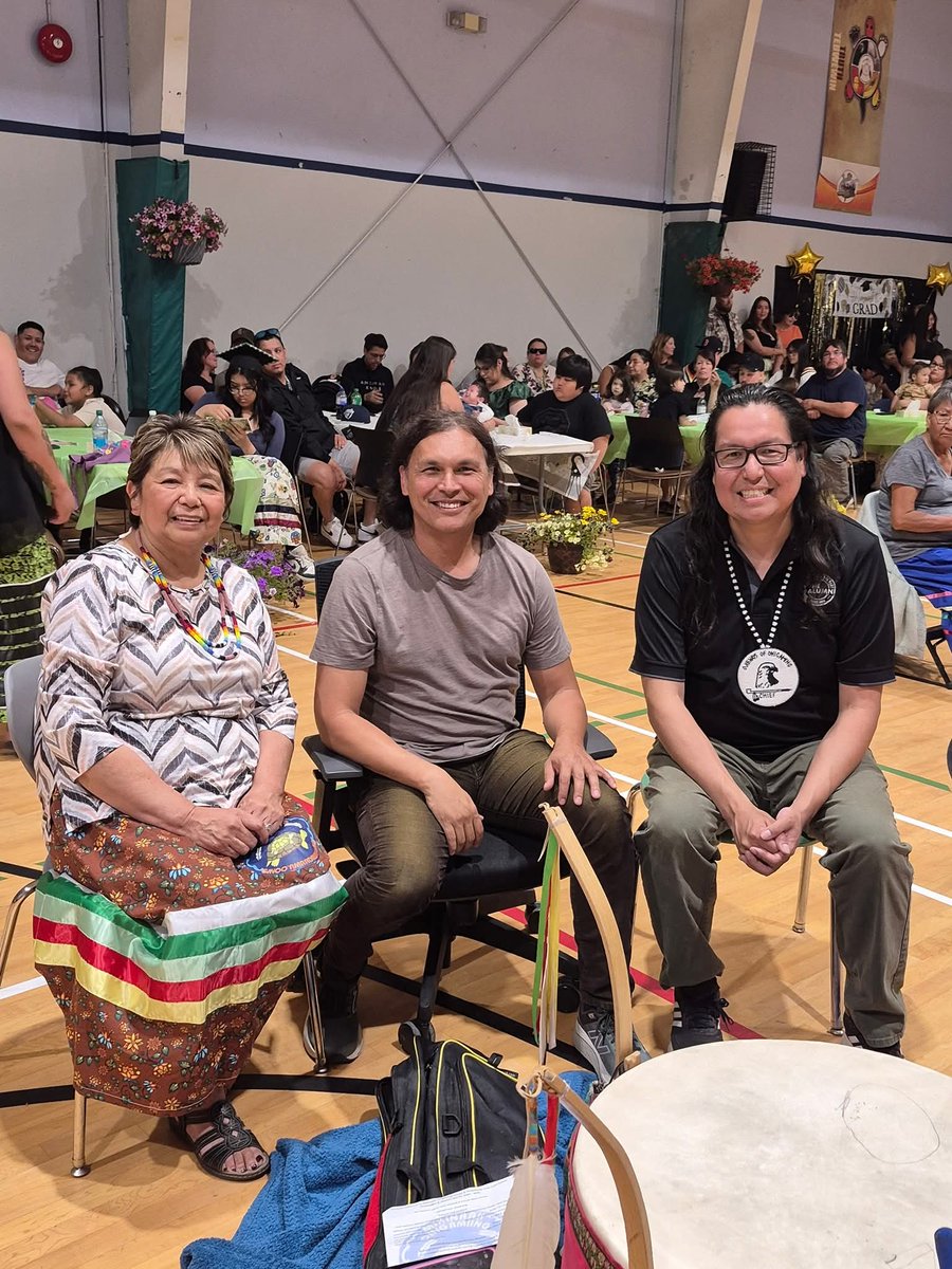 Miigwech Hollywood star Adam Beach for celebrating our Graduation Ceremony with our students at the Mikinaak Onigaming School. ❤️