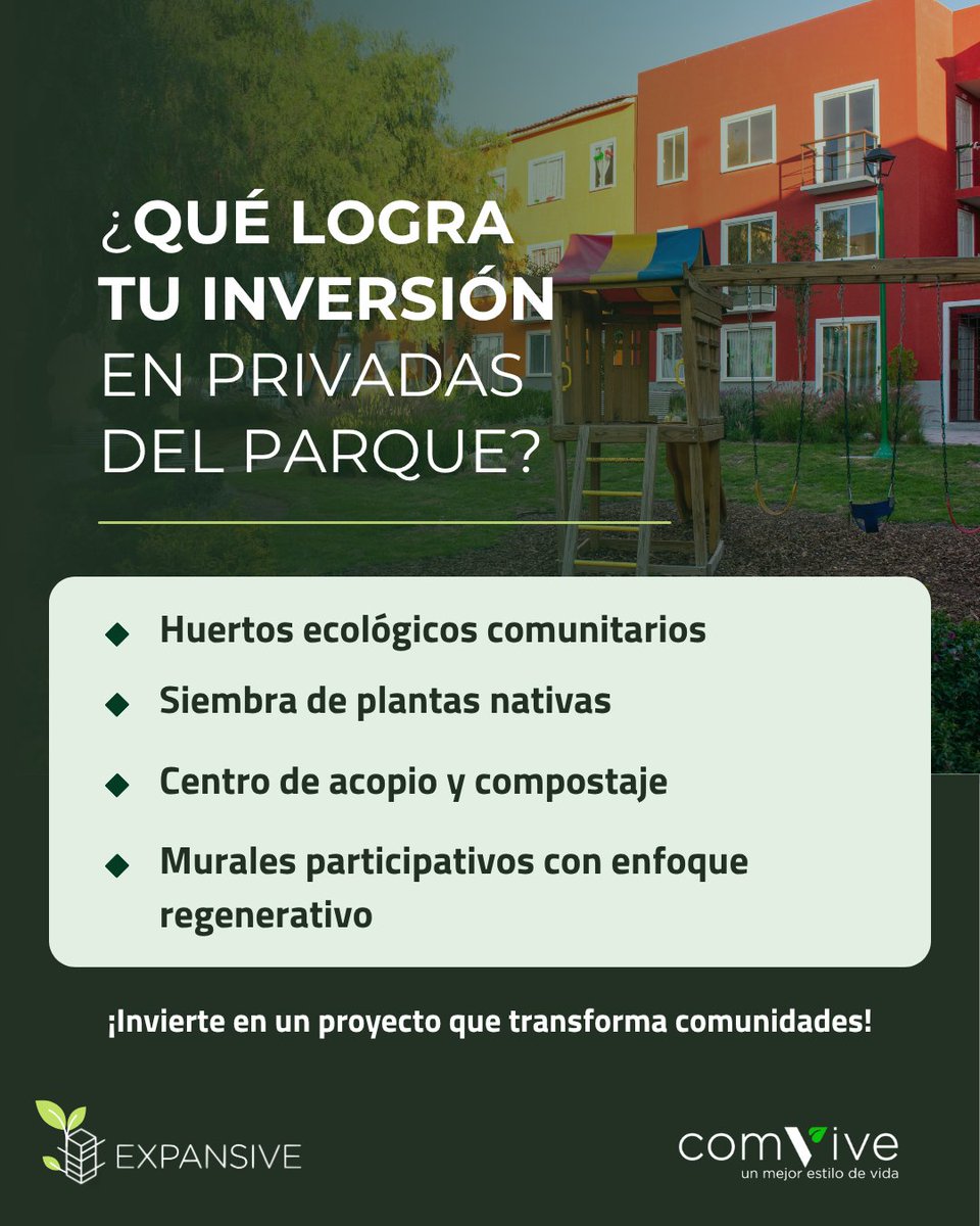 ¿Y si tu inversión pudiera hacer más que darte rendimientos?

Todo esto sucede dentro del primer proyecto verde en Expansive, reconocido como el más sostenible de México 2025.

Y sí: aquí recibes rendimientos trimestrales y tu capital se retorna cada 3 meses.

#sustentable