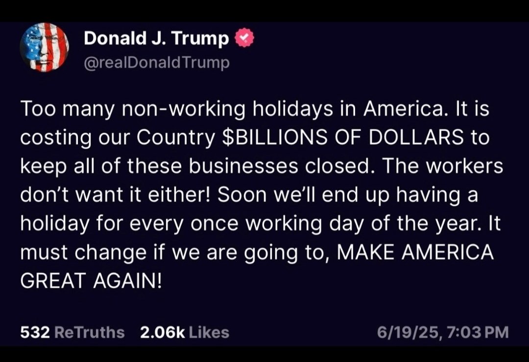 Of course he says this on Juneteenth