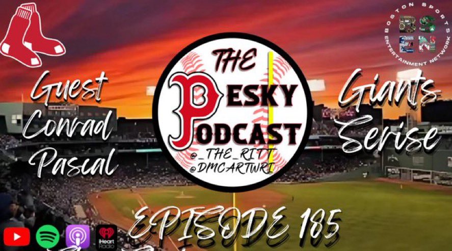 pesky_podcast's tweet photo. We are LIVE with @CP3_777 talking Giants series, Devers and more. #fsgiants #nothinglikeit #dirtywater #DeversTrade #RedSoxNation
https://t.co/HSgP5b9QOc https://t.co/IpBLbmoGfg