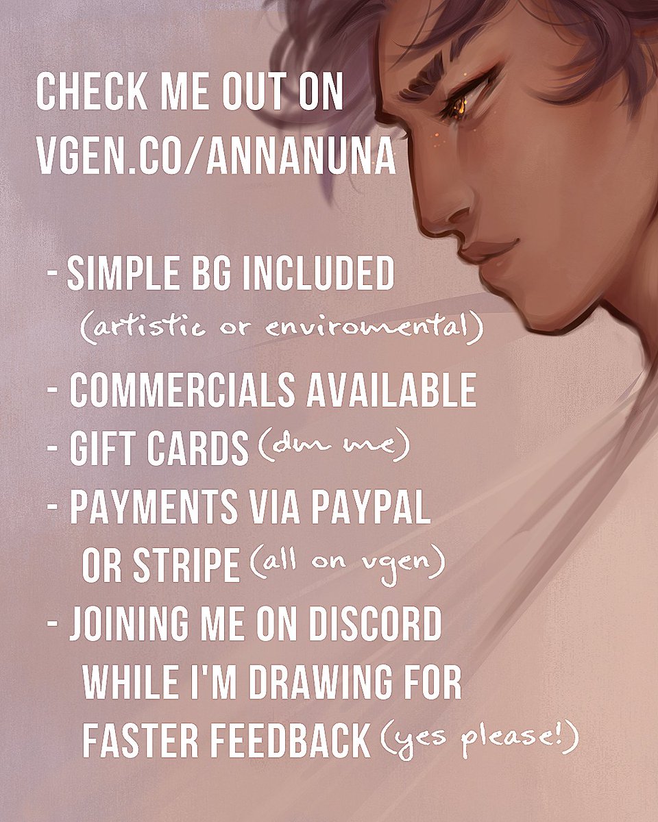 As I'm clearing everything from artistree after moving platforms, I'm trying to (survive) fill slots for July-September and further starting asap~
vgen.co/annanuna

#commissionopen #artistforhire #VGenComm