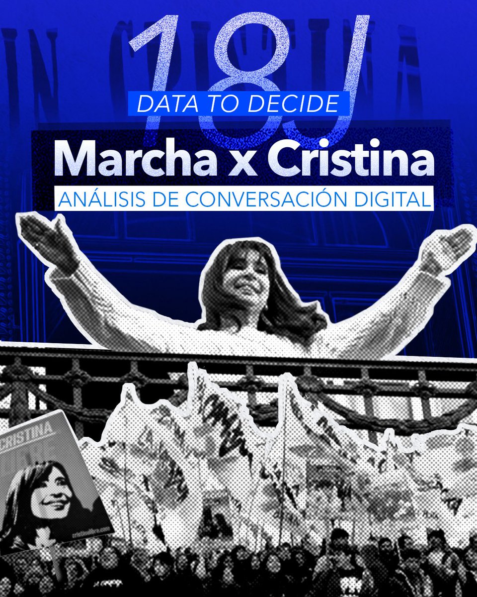 EnterComunicAr's tweet photo. 📊 DATA TO DECIDE – Cristina Fernández de Kirchner El martes 18 de junio, las redes estallaron tras la confirmación judicial de su condena en la causa Vialidad. Miles se movilizaron y la conversación digital se activó con fuerza. #DataToDecide #ComunicacionPolitica #18J https://t.co/PoZpZj3OBB