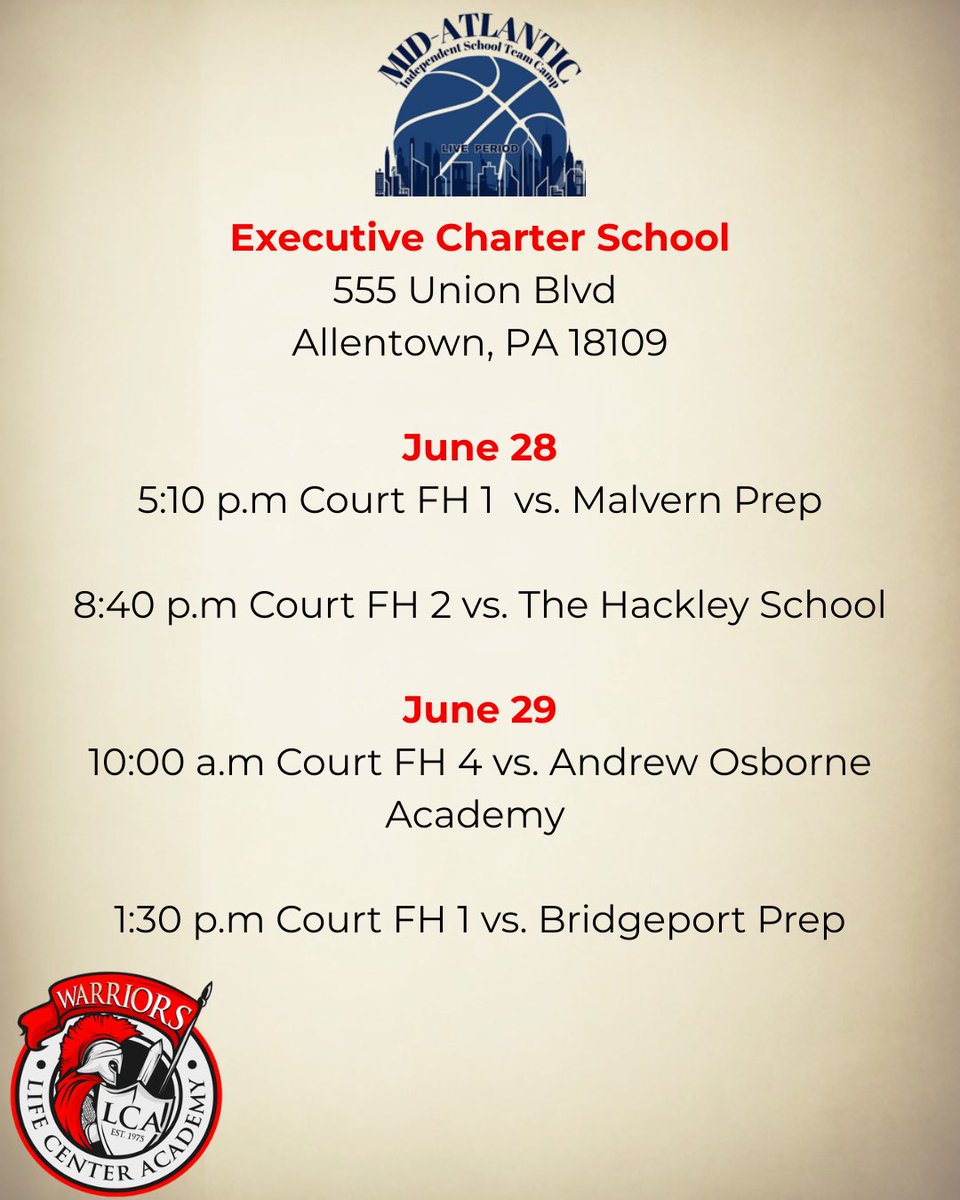 LifeCenterHoops's tweet photo. Live Period Schedule and Roster
@VALivePeriod @MidAtlanticISTC https://t.co/spoIfwV19U