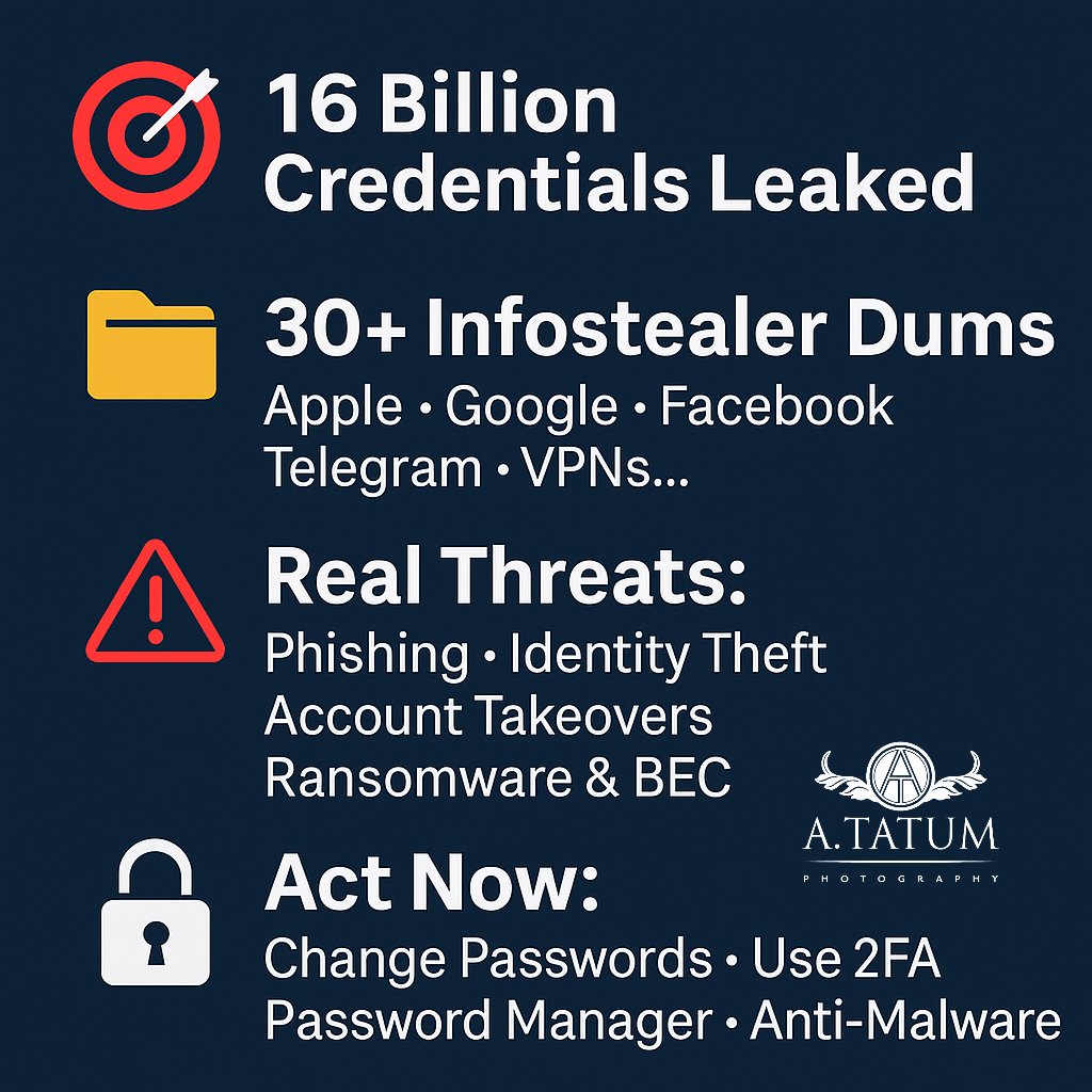 ALVINTATUMJR's tweet photo. 16 BILLION credentials leaked from 30+ infostealer dumps - including @Apple, @Google, @facebook, and VPN accounts.

https://t.co/ZRNtIoKrEw

#CyberSecurity #LeakedData #PasswordHack https://t.co/10jhbnPXcE