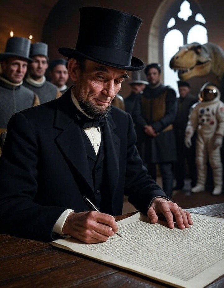 Actual photograph of the momentous occasion.