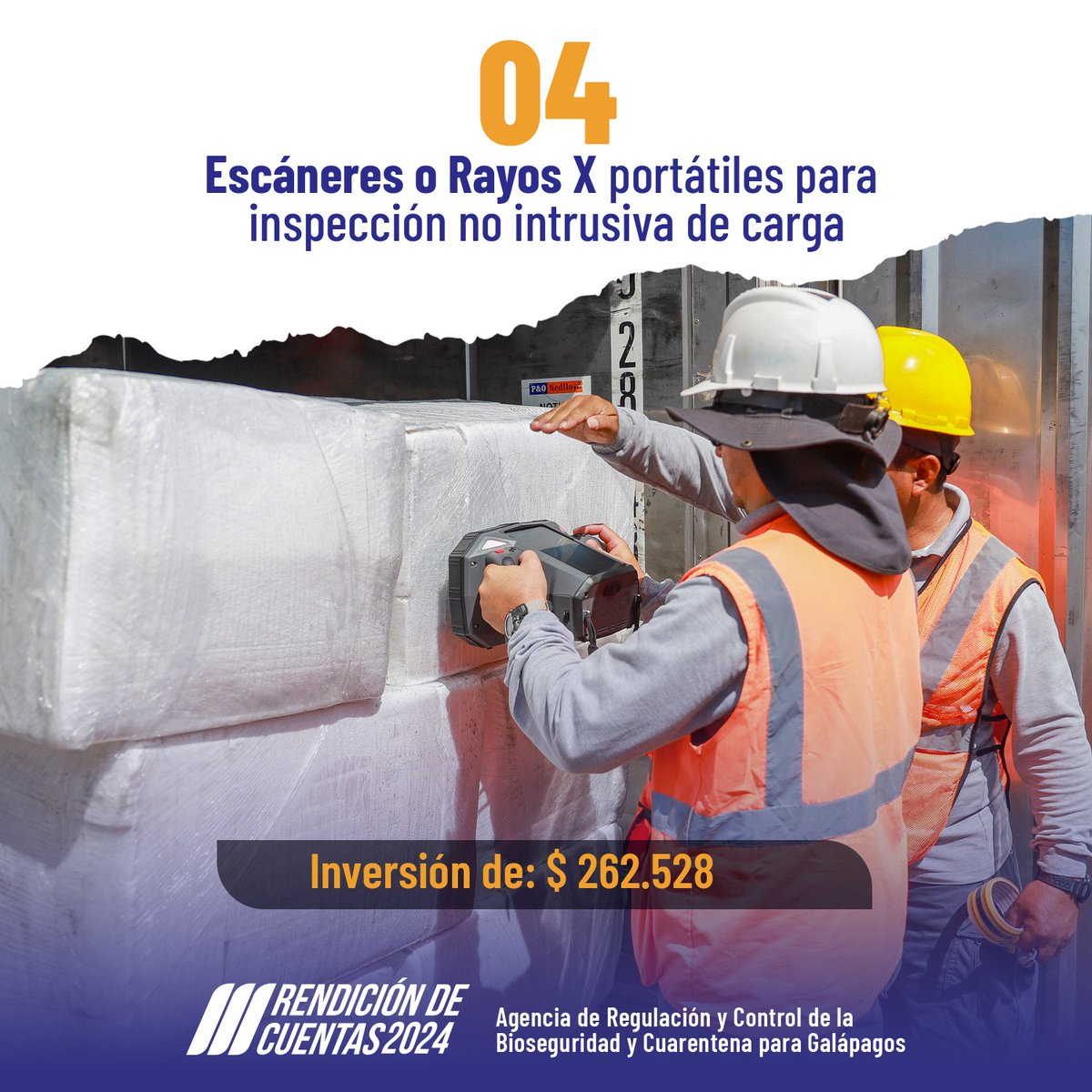 Se fortalecieron las labores de inspección, a través de la adquisición de 04 escáneres portátiles, mejorando así las actividades de inspección no intrusiva de carga.

#RendiciónCuentasABG2024