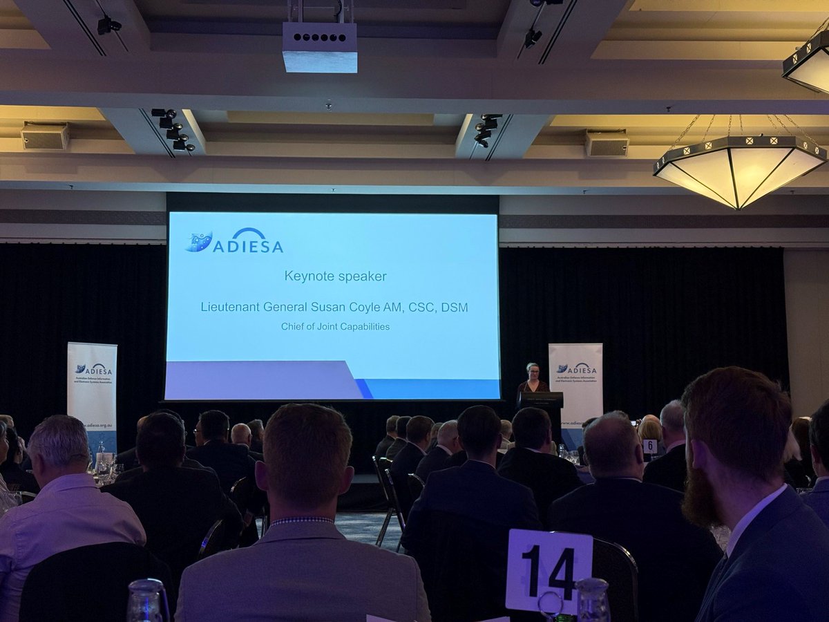 CJC_ADF's tweet image. Fantastic to address the ADIESA mid-year dinner last night! It was great to hear from #ADIESA members about cyber, space and electronic systems. We cannot achieve #yourADF mission without the help from our amazing industry partners. Industry isn’t just valuable, they’re vital!