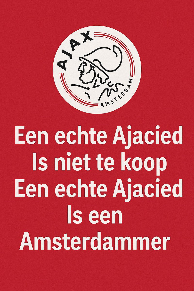 "Ajax is geen club, Ajax is een gevoel. Een strijd. Een hartslag. Wij zingen niet voor kampioenen, wij zingen voor strijders. 💪❤️ #Ajax #VoorAltijd"