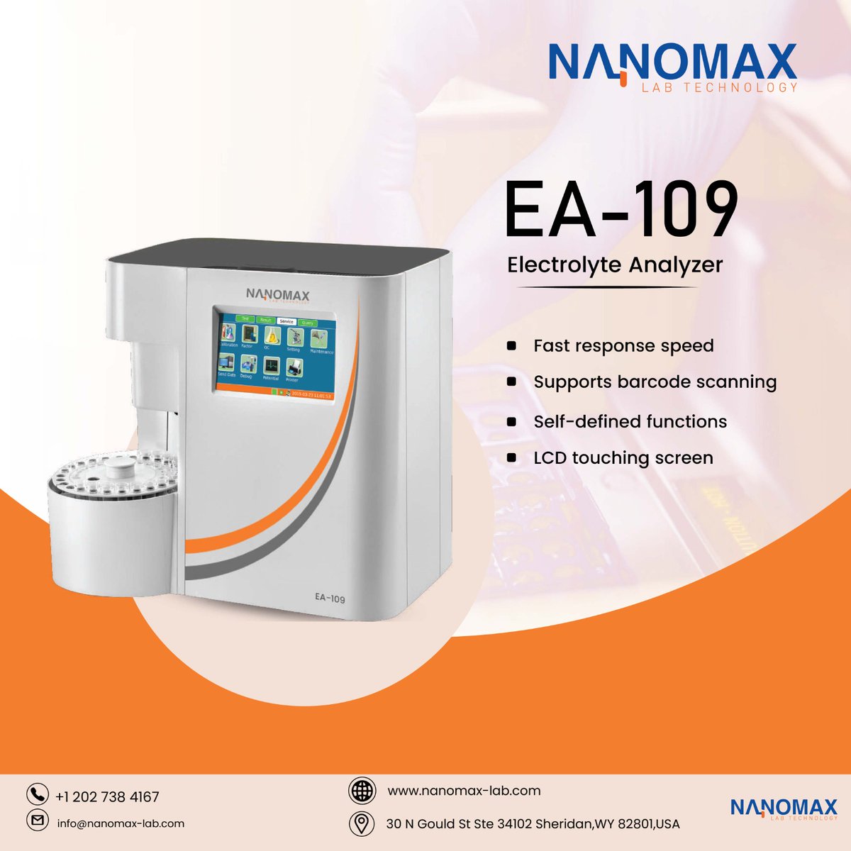 Nanomaxlab's tweet image. Introducing the Nanomax EA-109 Electrolyte Analyzer — a precise, automated solution for measuring key electrolytes like Na⁺, K⁺, Cl⁻, HCO₃⁻, and Ca²⁺. Fast, reliable, and ideal for clinical diagnostics.

#Nanomax #ElectrolyteAnalyzer #MedicalTechnology #LabSolutions