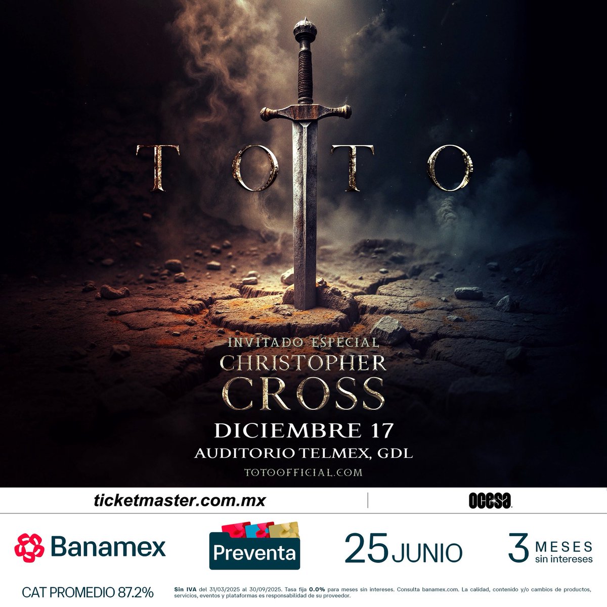 Tiempo Libre GDL (@gdltiempo) on Twitter photo <a href="/totothemselves/">totothemselves</a> regresa a #Guadalajara con <a href="/itsMrCross/">Christopher Cross</a> como invitado este 17 de diciembre al <a href="/AuditorioTelmex/">Auditorio TELMEX</a> presentado por <a href="/ocesa_rock/">Ocesa Rock</a>
Accesos en sistemas <a href="/Ticketmaster_Me/">Ticketmaster México</a> <a href="/totothemselves/">totothemselves</a> regresa a #Guadalajara con <a href="/itsMrCross/">Christopher Cross</a> como invitado este 17 de diciembre al <a href="/AuditorioTelmex/">Auditorio TELMEX</a> presentado por <a href="/ocesa_rock/">Ocesa Rock</a>
Accesos en sistemas <a href="/Ticketmaster_Me/">Ticketmaster México</a>