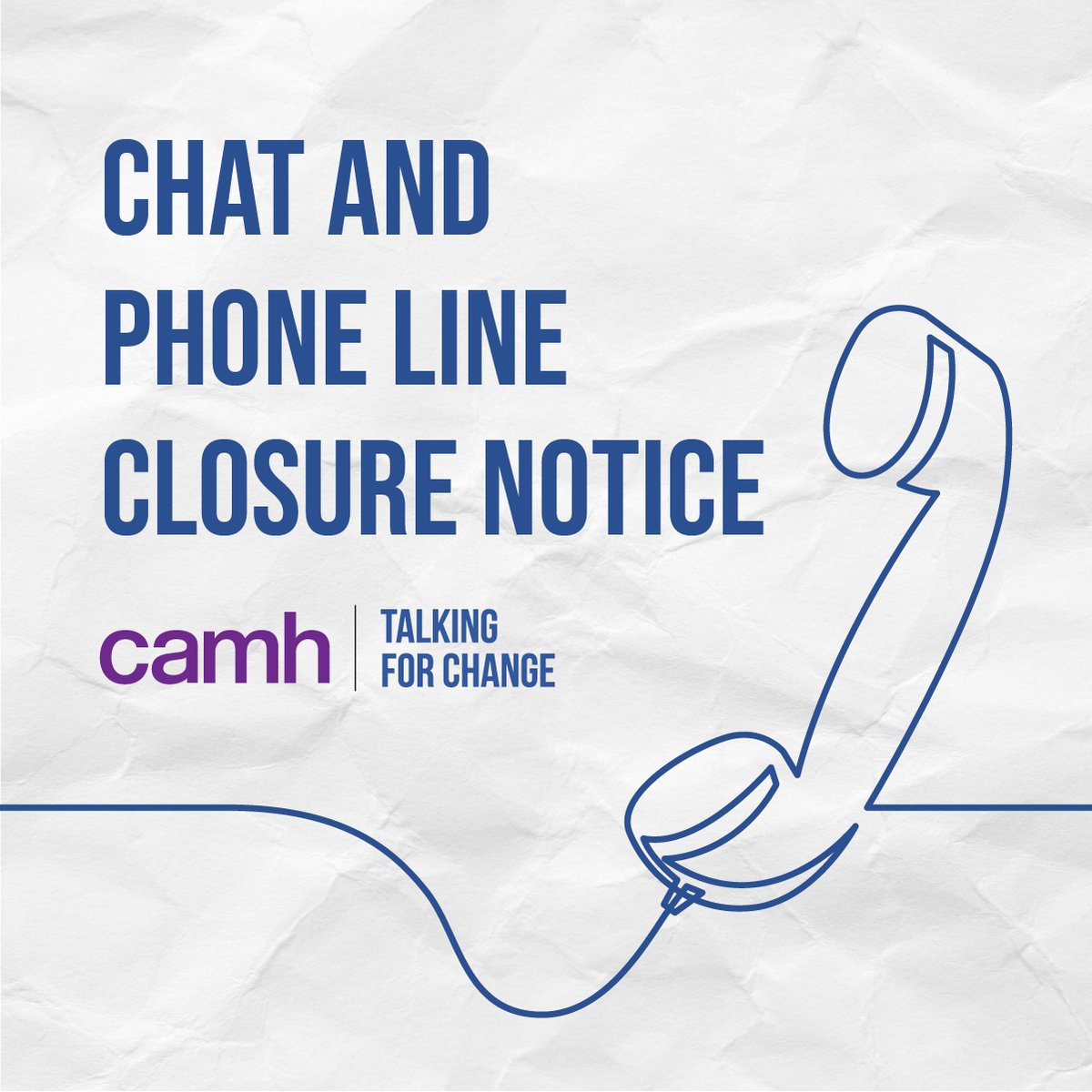 The helpline is closed today for Canada Day.