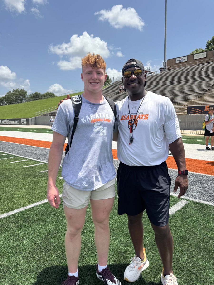 CalebMuse2026's tweet image. Had an amazing time at Sam Houston camp today! Thank you to @31_CoachFAL and the current players for coaching me up! I can’t wait to continue building relationships!
@Coach_Gow1 @CoachTKeller @coachH2bwill @CoachMooring