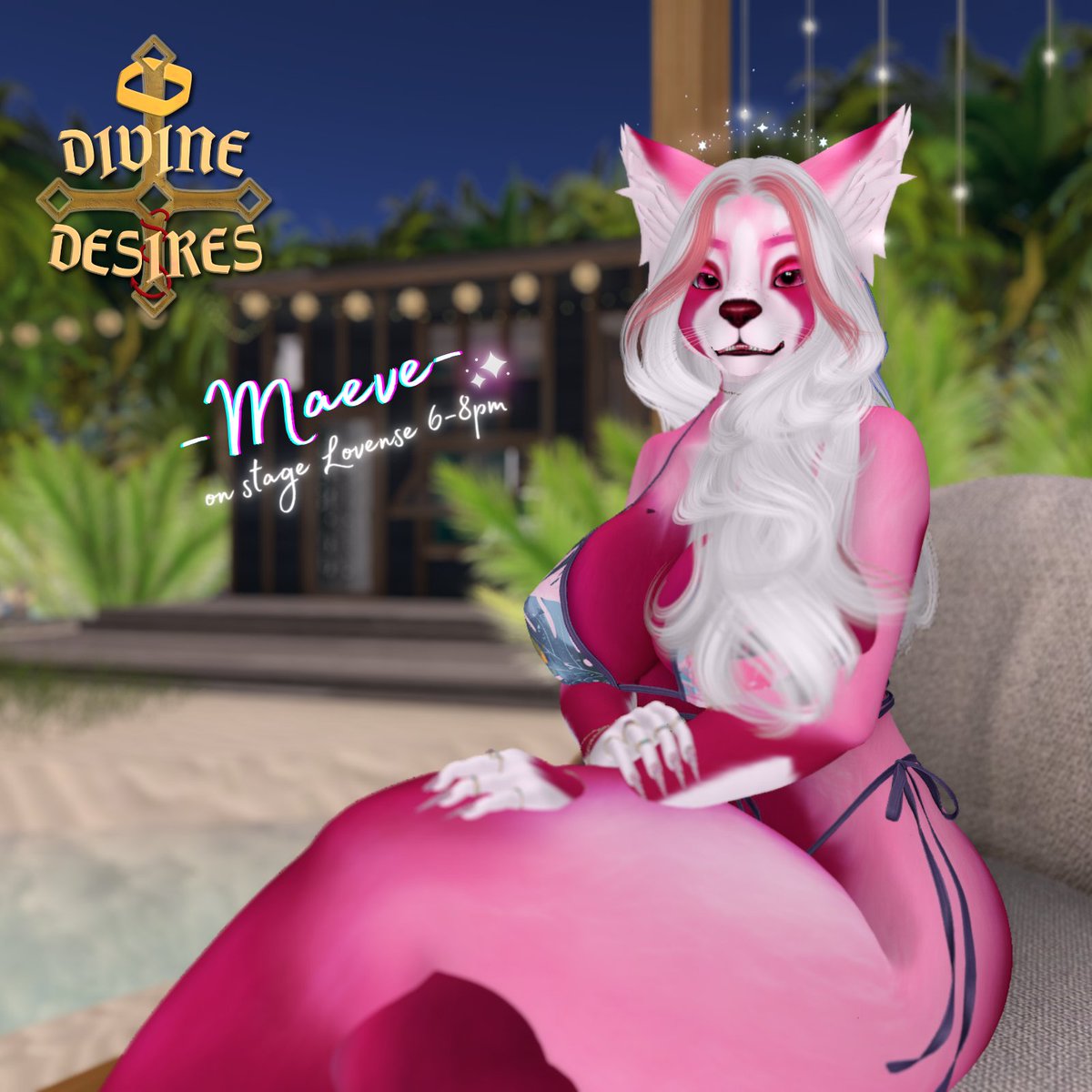 Half of Thursday!!
On stage tonight - come see me and my offers ✨
6-8 pm SLT <a href="/DivineDesiresSL/">Divine Desires</a> 
maps.secondlife.com/secondlife/Amn…