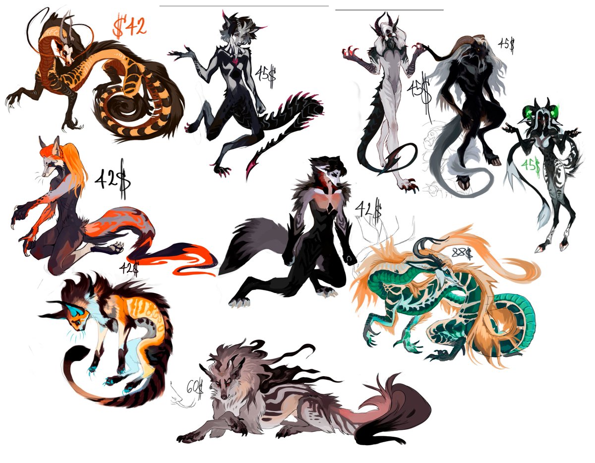 FeurigenSatarh's tweet photo. All drawn today (within 8 hours)
This is a #auction(!) for 10 characters.
It is not a fact that I will change the price and post, if I am in the mood, some of the #Adopts separately. https://t.co/exbygQKNSj