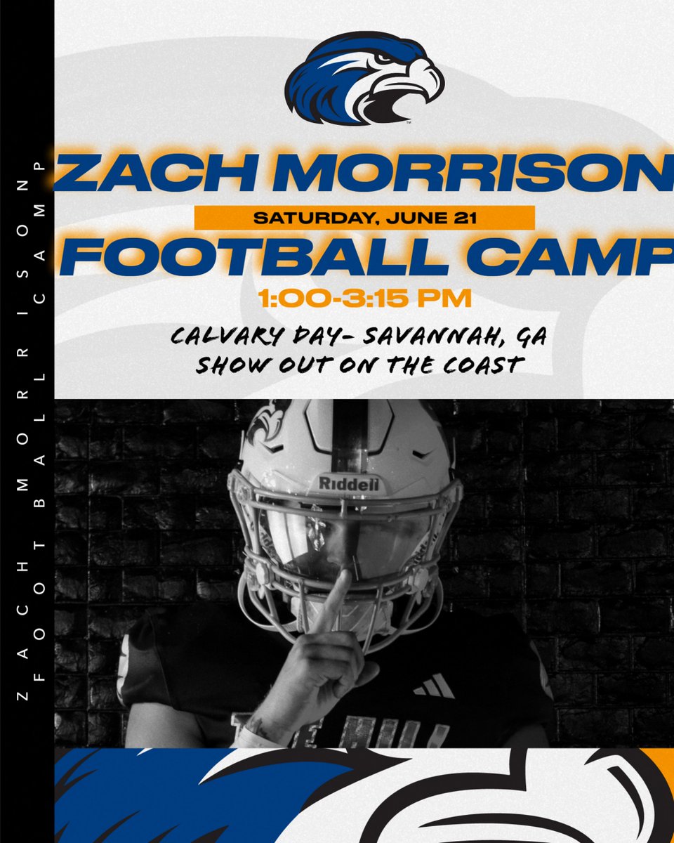 Zach Morrison (@coachmorrison58) on Twitter photo Making the trip to SAVANNAH on Saturday, June 21st, for the LAST CAMP OF THE SUMMER
Let's COMPETE! 👇
…hmorrisonfootballcamps.totalcamps.com/shop/EVENT
<a href="/LaneKnost/">Coach Lane Knost</a> <a href="/CoachDietlSU/">Johnny Dietl</a> <a href="/Coach_HJacobs/">CoachHarlen Jacobs</a> <a href="/TimGlanton/">Coach Tim Glanton</a> <a href="/coachmercer_56/">Malcolm Mercer</a> <a href="/KJOTISSR/">Keith Otis</a> <a href="/CoachZachBrooks/">Zach Brooks</a> <a href="/CoachJackSU/">Coach Jack Williamson</a> <a href="/CoachMorrisonSU/">Kasey Morrison</a> <a href="/JalenGary5/">COACH JG</a> Making the trip to SAVANNAH on Saturday, June 21st, for the LAST CAMP OF THE SUMMER
Let's COMPETE! 👇
…hmorrisonfootballcamps.totalcamps.com/shop/EVENT
<a href="/LaneKnost/">Coach Lane Knost</a> <a href="/CoachDietlSU/">Johnny Dietl</a> <a href="/Coach_HJacobs/">CoachHarlen Jacobs</a> <a href="/TimGlanton/">Coach Tim Glanton</a> <a href="/coachmercer_56/">Malcolm Mercer</a> <a href="/KJOTISSR/">Keith Otis</a> <a href="/CoachZachBrooks/">Zach Brooks</a> <a href="/CoachJackSU/">Coach Jack Williamson</a> <a href="/CoachMorrisonSU/">Kasey Morrison</a> <a href="/JalenGary5/">COACH JG</a>