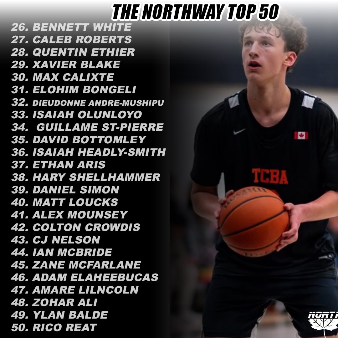 The Northway class of 2026 top 50 rankings 🇨🇦