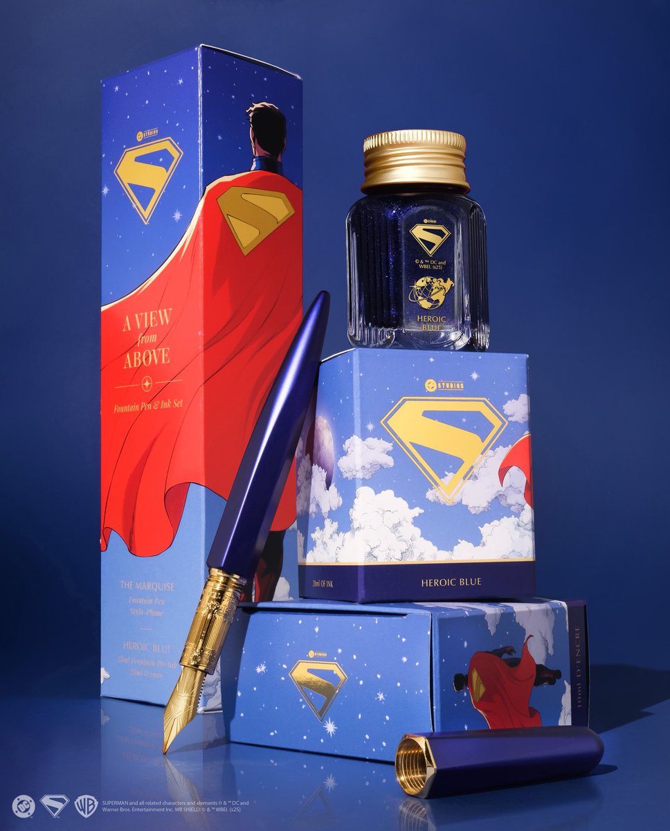 hcnoel's tweet image. Can’t wait to get this new @Superman pen from @FWPStationery #ferriswheelpress #warnerbrothersxferriswheelpress #WarnerBrosDiscoveryxFerrisWheelPress #Superman