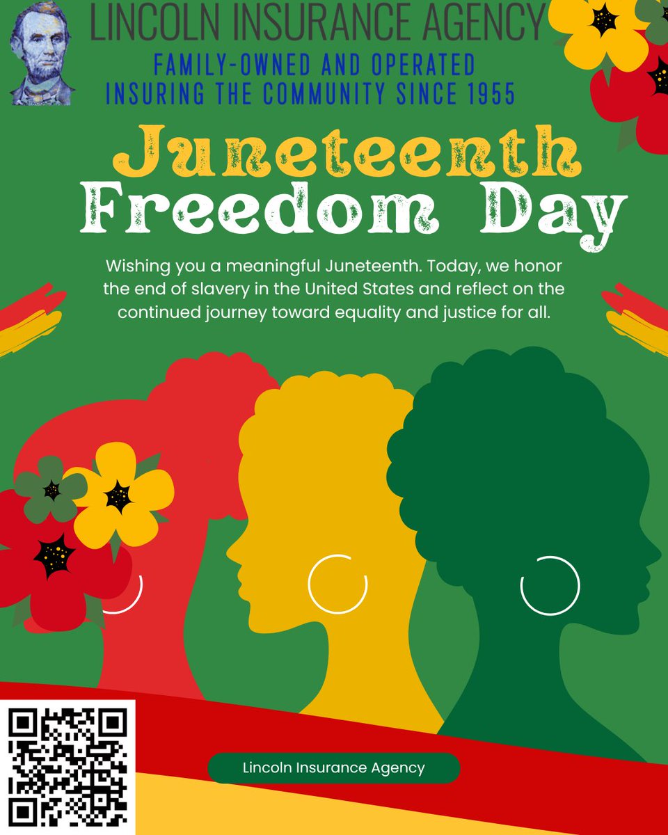In observance of Juneteenth, Lincoln Insurance will be closing early. 
💚❤️🖤💛

To make a payment, please visit our website or use our automated telephone payment system. 

Regular business hours will resume on Friday, June 20.