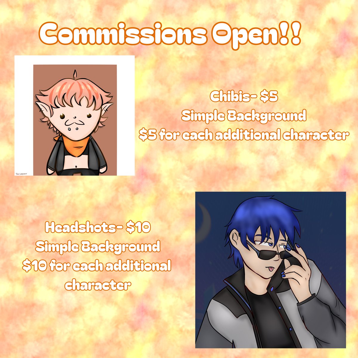 shrimpomax's tweet photo. REPOST!! had to fix my payment details but hello hello!! im opening up commissions for anyone interested!! please feel free  to message me with any questions or if you'd like to request one!! https://t.co/elMYrP0FNW