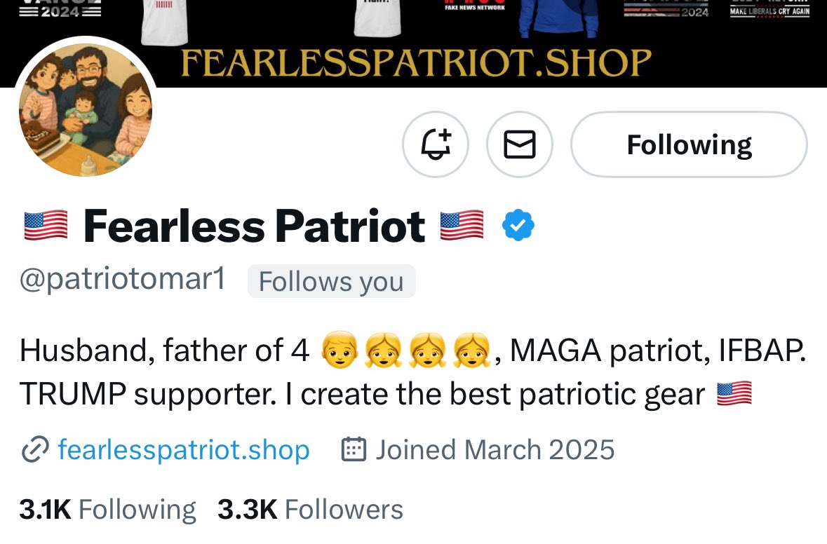 Steeler4ever (@steeler4ever79) on Twitter photo A buddy of mine. Known for his Patriot shirts. Great guy. He had to start over recently and is working his way back.
Letβs boost <a href="/patriotomar1/">πΊπΈ Fearless Patriot πΊπΈ</a>
Join Stringer Together!!!!πͺπͺπͺ A buddy of mine. Known for his Patriot shirts. Great guy. He had to start over recently and is working his way back.
Letβs boost <a href="/patriotomar1/">πΊπΈ Fearless Patriot πΊπΈ</a>
Join Stringer Together!!!!πͺπͺπͺ
