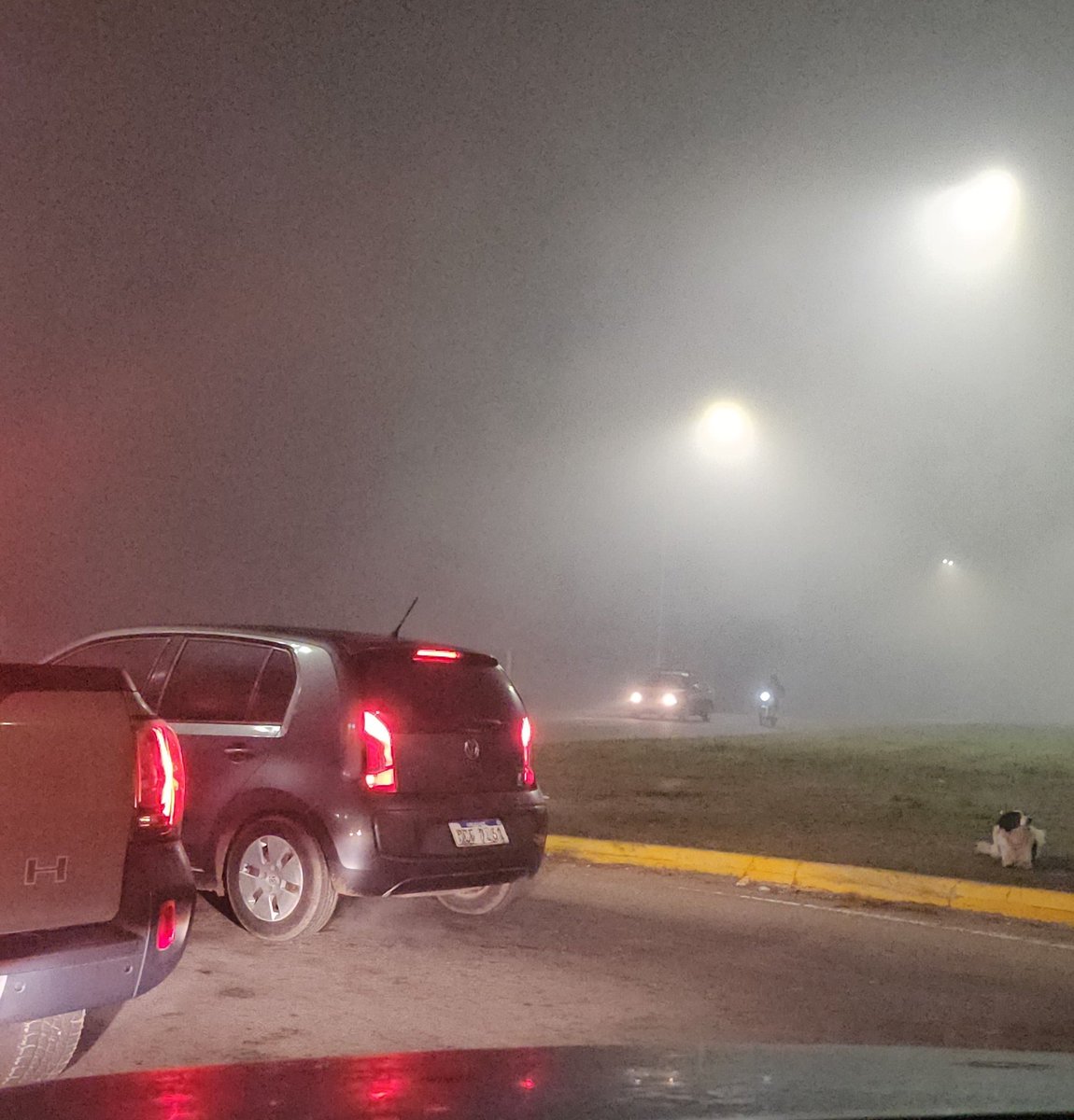 Creo que nunca manejé con una niebla como esta. Hoy a las 8 pm en la ruta, no se veía ni lo que se conversaba.
