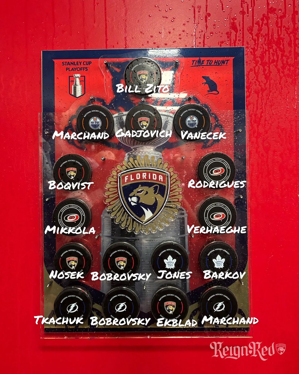 Here’s a pic showing each guy who placed a puck on the board.

#TimeToHunt #ReignRED