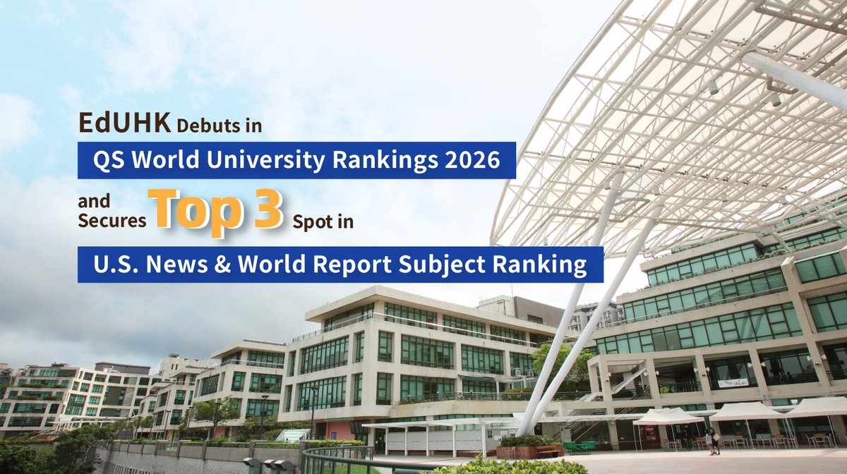 Faculty of Education and Human Development, EdUHK (@fehd_eduhk) on Twitter photo Big news! 🎉 EdUHK makes its debut in the #QSWorldUniversityRankings 2026 and lands a top 3 spot in the <a href="/USNewsEducation/">U.S. News Education</a> Subject Ranking! A huge milestone, showcasing FEHD’s dedication to groundbreaking research in education.
Learn more: eduhk.hk/fehd/en/highli…
#HigherEd Big news! 🎉 EdUHK makes its debut in the #QSWorldUniversityRankings 2026 and lands a top 3 spot in the <a href="/USNewsEducation/">U.S. News Education</a> Subject Ranking! A huge milestone, showcasing FEHD’s dedication to groundbreaking research in education.
Learn more: eduhk.hk/fehd/en/highli…
#HigherEd