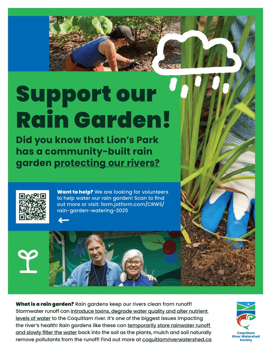CoqRiverWS's tweet photo. Want to help protect our rivers from stormwater runoff? This summer, our community rain garden in Port Coquitlam is once again seeking volunteers!

Pick one shift or as many as you'd like, depending on your schedule! Sign up at https://t.co/6NPmBjwrmB https://t.co/NYv60SS3Uf