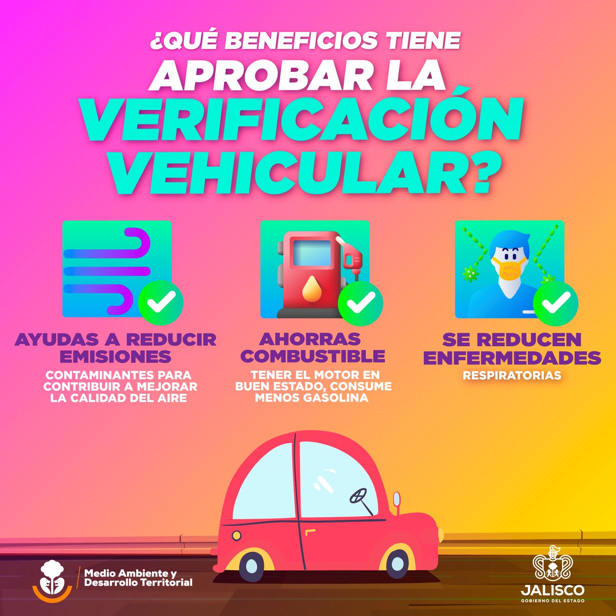 ¡Verifica tu vehículo, por un aire más limpio! 

Todas y todos podemos contribuir a cuidar el medio ambiente. 🌿