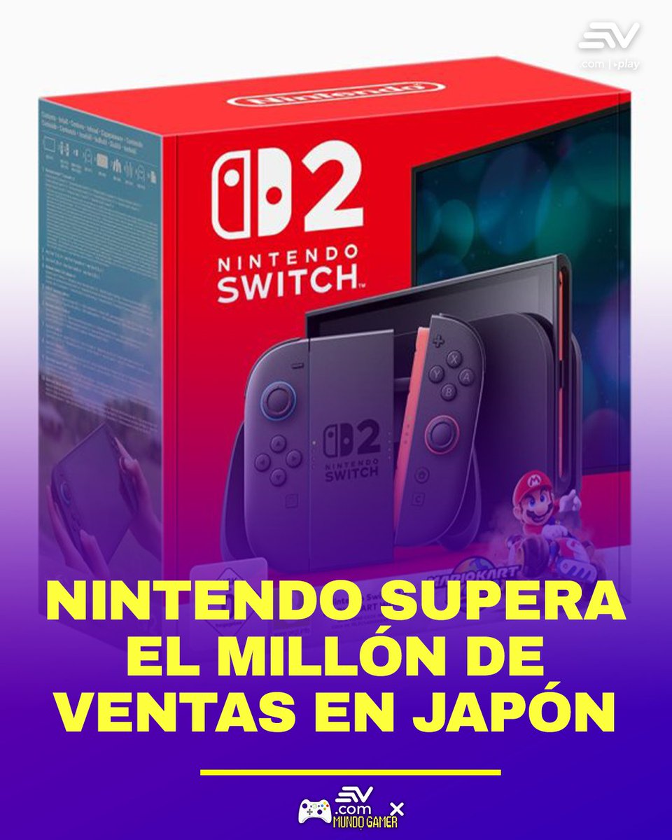 #MundoGamer 🕹 | La nueva Nintendo Switch 2 sigue haciendo historia en #Japón 🇯🇵. En solo unas semanas, ha logrado una hazaña impensable y ha superado el millón de unidades vendidas. 👉 bit.ly/44f4TeP