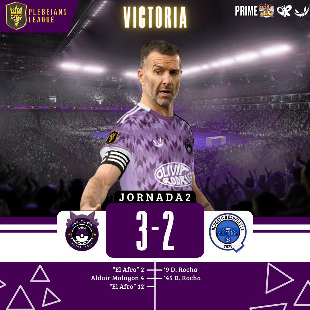 HauntLivid FC (@hauntlivid_fc) on Twitter photo MARCADOR FINAAAAAAL. 🟣⚽️
Tras un partido intenso y emocionante, nos impusimos frente a <a href="/DeportivoCade/">Deportivo Cadereyta</a> con un marcador de 3-2.
¡Seguimos sumando puntos en este segundo split! 💜⚽️
#AsALivieImLivid MARCADOR FINAAAAAAL. 🟣⚽️
Tras un partido intenso y emocionante, nos impusimos frente a <a href="/DeportivoCade/">Deportivo Cadereyta</a> con un marcador de 3-2.
¡Seguimos sumando puntos en este segundo split! 💜⚽️
#AsALivieImLivid