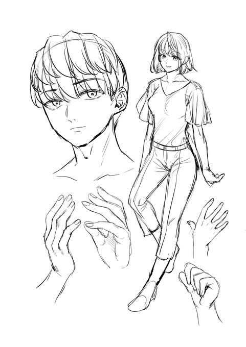 練習
女性の足が短くなっちゃうので気を付けてるんだけどそれでも短くて調整した。難しい
顔とか手とか要練習 