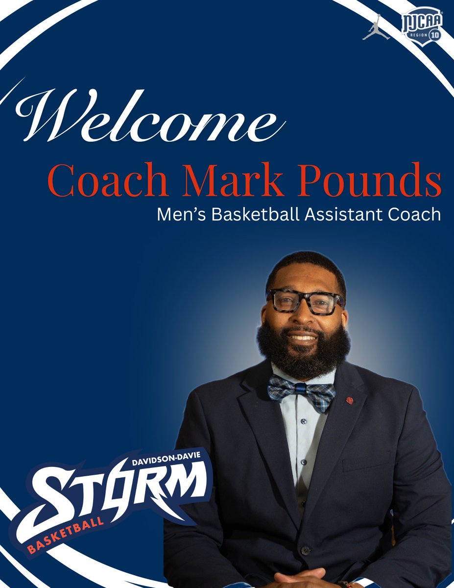 DDCCStormMBB's tweet image. Davidson-Davie CC men’s basketball welcomes Mark Pounds as an Assistant Coach this upcoming season.
Pounds brings with him a wealth of basketball knowledge after previous stints at Barton College, Lincoln University (PA) and others.
Welcome Coach Pounds!