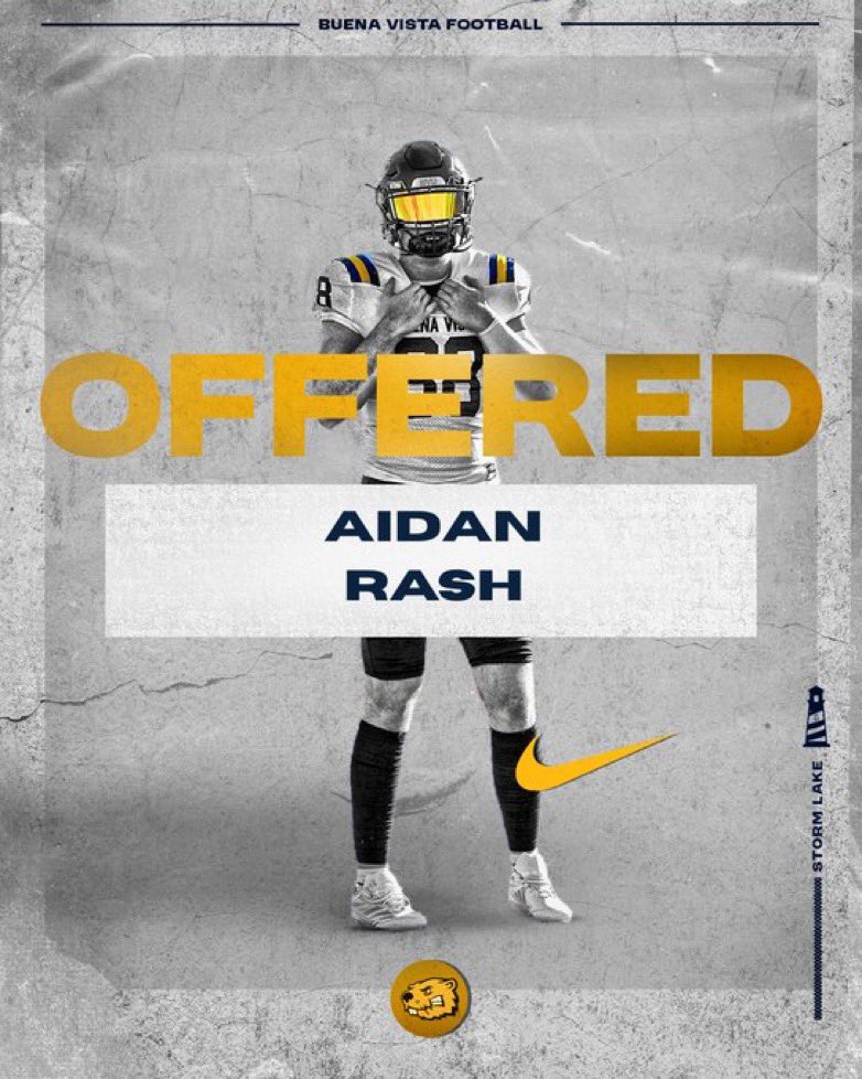 Aidan Rash (@aidan_rash) on Twitter photo After a great conversation with <a href="/CoachEHubbard/">Coach Hubbard</a>, I am blessed to receive my first offer from Buena Vista University!! #AGTG After a great conversation with <a href="/CoachEHubbard/">Coach Hubbard</a>, I am blessed to receive my first offer from Buena Vista University!! #AGTG