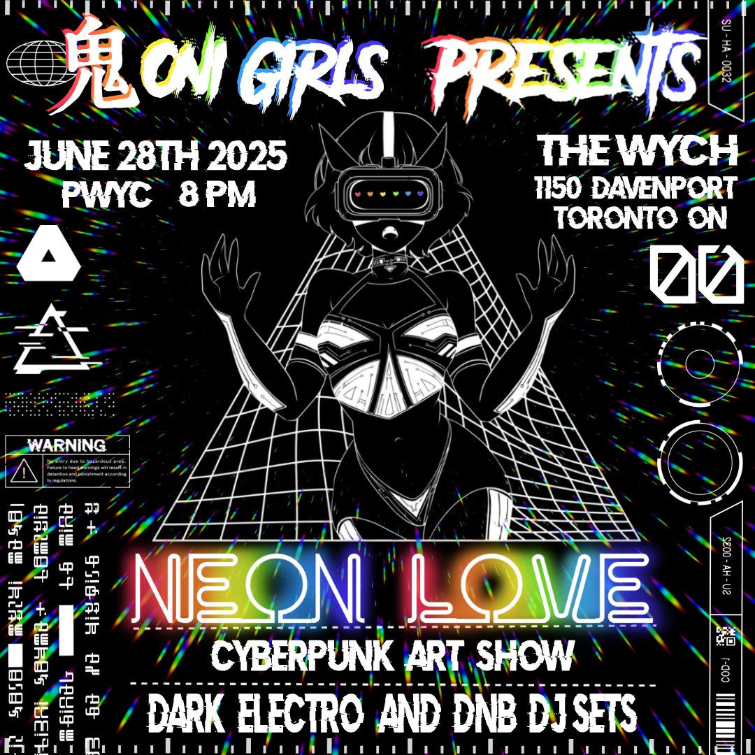 TheOniGirls's tweet photo. 鬼GIRLS Presents: NEON LOVE [@ the WYCH] 
Date: June 28th (PRIDE WEEKEND) 8pm-CLOSE 
Location: @wychto [1150 Davenport] 
Cover: PWYC 
Event link: https://t.co/nKGWsqk9Ue

Be there AND be queer!
#prideTO #local #art https://t.co/3zE5NJJ6CY