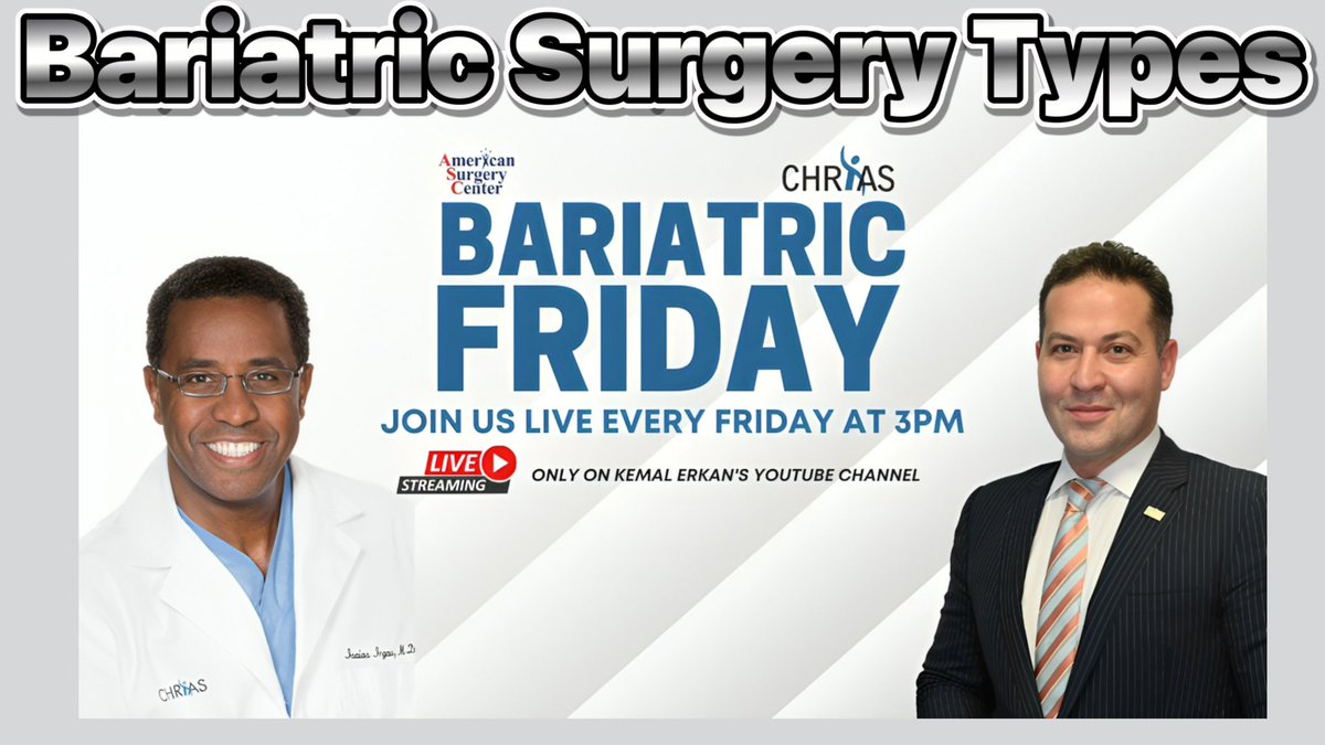 KemalErkanUSA's tweet photo. 🎥 Bariatric Friday is Back!
Join us this week as we kick off a brand-new cycle starting with:
“Bariatric Surgery Types – Which One Is Right for You?”

🩺 We’ll break down the most common options:
✅ Gastric Bypass
✅ Gastric Sleeve
✅ Gastric Banding
✅ Gastric Balloon

💬 Learn the pros, cons, recovery time, and who each surgery is best for — with insights from expert bariatric surgeon @irgau 

📅 Friday | 3 PM EST
📍 LIVE on UnitedTV https://t.co/5eerXI2T52
📲 Don’t miss it – your journey to better health starts here.

#BariatricFriday #WeightLossSurgery #BariatricSurgery #GastricBypass #GastricSleeve #CHRIAS #UnitedMedical #HealthTransformation #ObesityAwareness #DrIrgau #bariatricfriday #weightlosssurgery  #UnitedTV #UmAcoLive