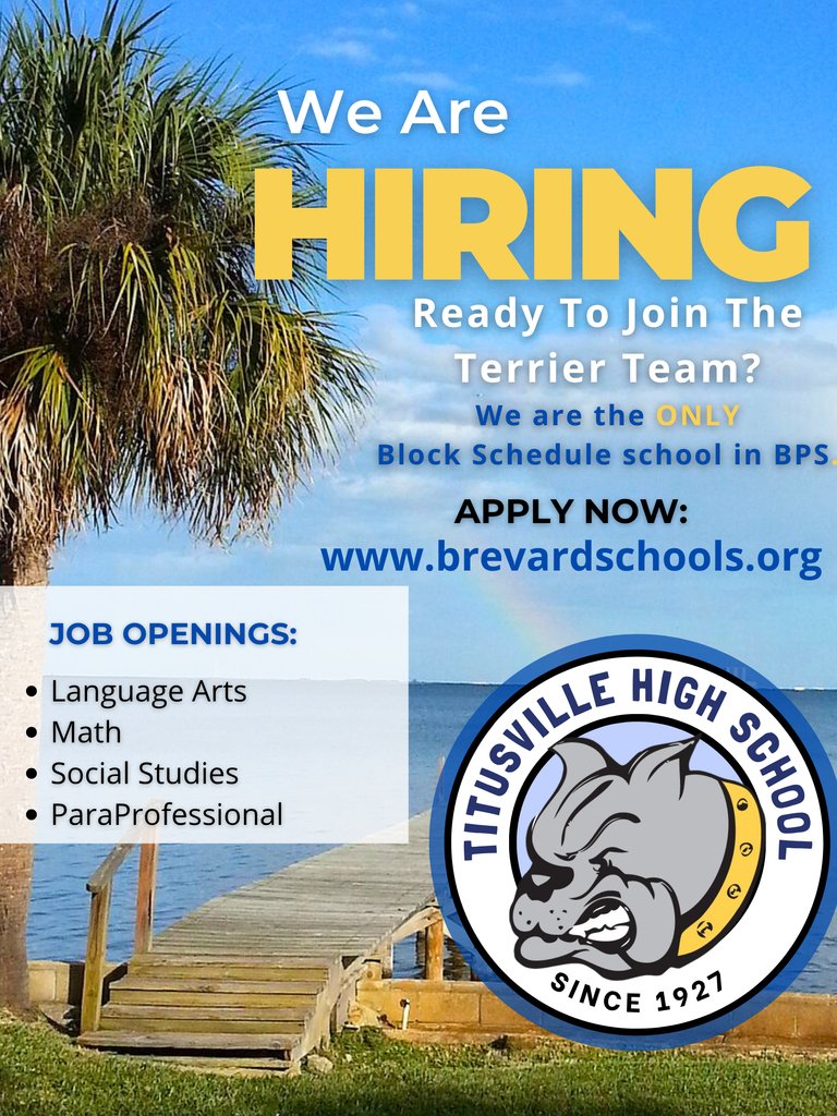 We are hiring!  Do you know someone who would be a great addition to our school? Please share!