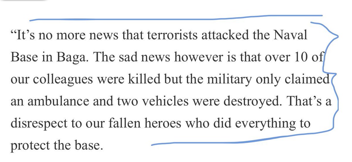thisskhingjames's tweet photo. @SaharaReporters @HQNigerianArmy This is deeply disappointing &amp; disheartening. The loss of over 10 soldiers in the Baga attack by Boko Haram/ISWAP, as reported by Sahara Reporters, shows the ongoing threat. Transparency &amp; action are needed to honor our fallen heroes. #NigerianArmy #BornoAttack https://t.co/rTLfngwZ9i