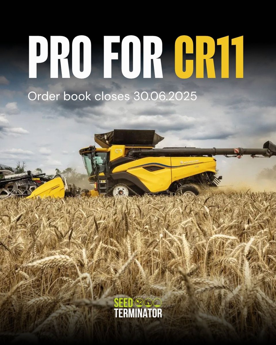 seed_terminator's tweet image. Last 10 days to get your order in for a Seed Terminator Pro on your CR11 or CR10.

Units are limited — don’t miss the cut-off for 2025 harvest. Contact your local ST rep to book a platform walkthrough and lock it in.

#SeedTerminator #CR11 #CR10 #Countdown #HarvestReady…